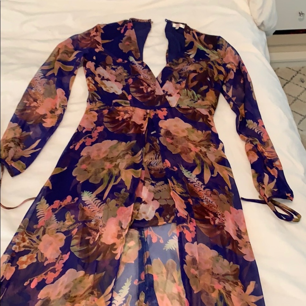 Blue floral romper maxi